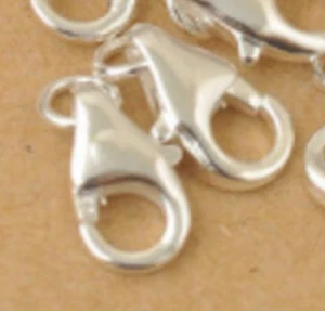 5 x versilberter Ring Karabiner Halskette Armband DIY Verschluss Haken 925 slv D - Bild 1 von 2
