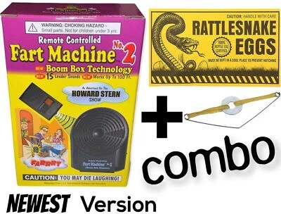 T.J. WISEMEN 1 FART MACHINE #2 with remote + 1 Rattlesnake Eggs Envelope COMBO ~ Prank Joke