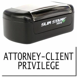 Slim Pre-Inked Attorney Client Privilege Stamp, Business Office, 1/2" x 1-3/4" - Picture 1 of 10