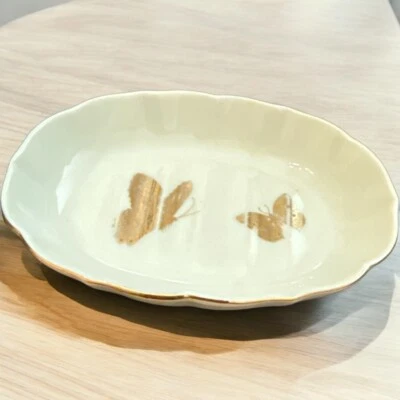 Jabonera vintage San Francisco Takahashi decorada en mariposas doradas- Foto 1 de 4