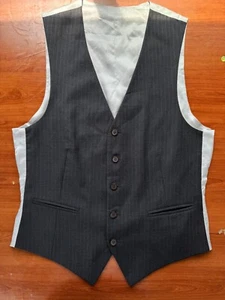 SuitSupply Ferrara Waistcoat Vest 100% Wool dark gray Single Breasted US 36R - Picture 1 of 16