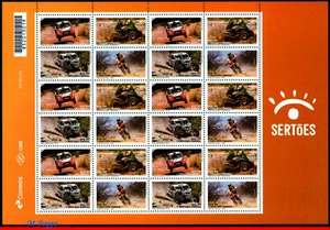 3424 BRASIL 2019 SERTOES RALLY, CARRERAS DE AUTOS, MOTOCICLETAS, HOJA MNH - Imagen 1 de 3