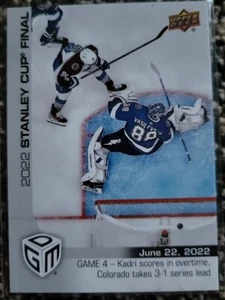 2021-22 Nazem Kadri mazo superior juego con fecha momentos limitados a 499 #109 - Imagen 1 de 2