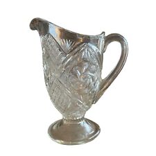 EAPG Clear Pitcher Indiana Glass Double Pinwheel Juno Vintage Antique Footed