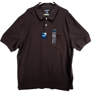 Harbor Bay Polo Shirt Men's 2XL 2-Button Short Sleeve 100% Cotton Tagless Brown - Picture 1 of 12