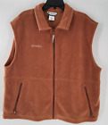 Mens Columbia Fleece Vest Full Zip Jacket Size XXL Burnt orange zippered pockets