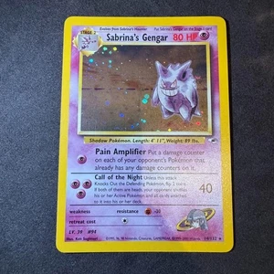 Sabrina's Gengar 14/132 Pokemon Card English Version Old Back Rare - Picture 1 of 8