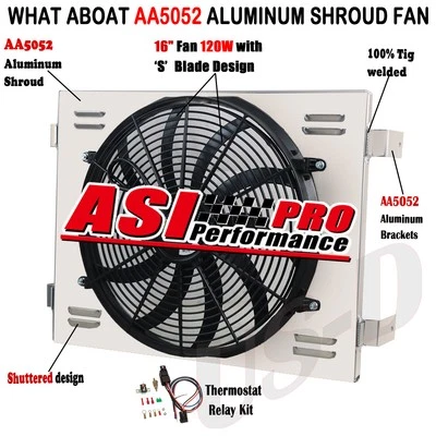 Ventilador de cobertura de alumínio + relé para 1955 ~ 1957 Chevy Bel-Air One-Fifty Two-Ten Series - Imagem 1 de 4