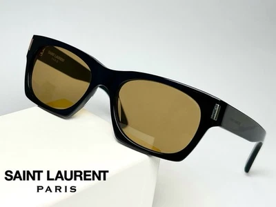 Brand New Saint Laurent Sunglasses SL402 Shine Black/ Yellow Square 54-145 Italy - Image 1 of 4
