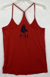 Victorias Secret PINK Red Sox Batter Up Party Down Tank Top Red Large Spaghetti - Picture 1 of 7