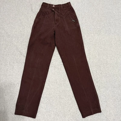🍷 Vintage Rocky Mountain Jeans 3/4 Tall 36" Burgundy Western Crossover Bareback - Image 1 of 4