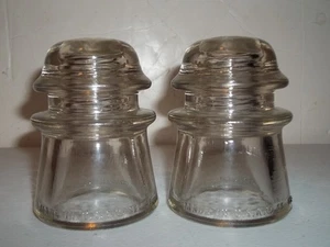 2 Lot Vintage 1950's Armstrong's #2 Clear Glass Insulators home decor Nice L@@K - Picture 1 of 4