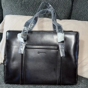 NWOT Franklin Covey Dark Brown Leather Briefcase Organizer (B1) - Afbeelding 1 van 7