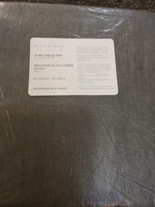 Pottery Barn One (1) Belgische Flachs Leinen Gardine Vorhang 50x120 Loden Grün Neu mit Etikett - Bild 1 von 1