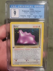 Pokemon 2000 Ditto 1st #3 Holo German Fossil Cgc 9 Blue Label - Picture 1 of 2