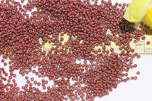 Cuentas de semillas de caoba opacas brillo francés vintage de vidrio antiguo 11/0 1 oz - Imagen 1 de 1