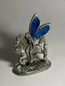 Vintage Comstock Pewter Majestic Unicorn and Fairy Signed By Greg Neeley - Picture 1 of 8
