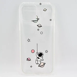 iPhone 12 & 12 Pro Clear TPU Cell Phone Case Astronaut Planets & Stars NEW - Picture 1 of 2