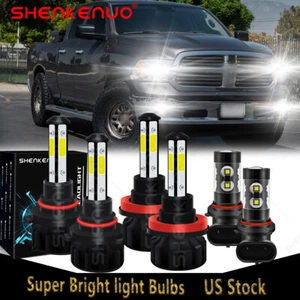 For 2011-2017 RAM 1500 2500 6x 6000K LED Combo Headlight High/Low Beam+Fog Bulbs - Imagen 1 de 16