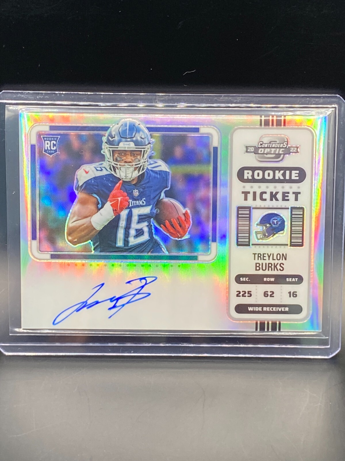 Treylon Burks Rookie Ticket Variation Silver Auto Contenders Optic 2022 On Card