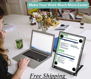 Desktop Document Holder for Typing, Paper Holder Stand for Desk with 4 Magnetic - Picture 1 of 12