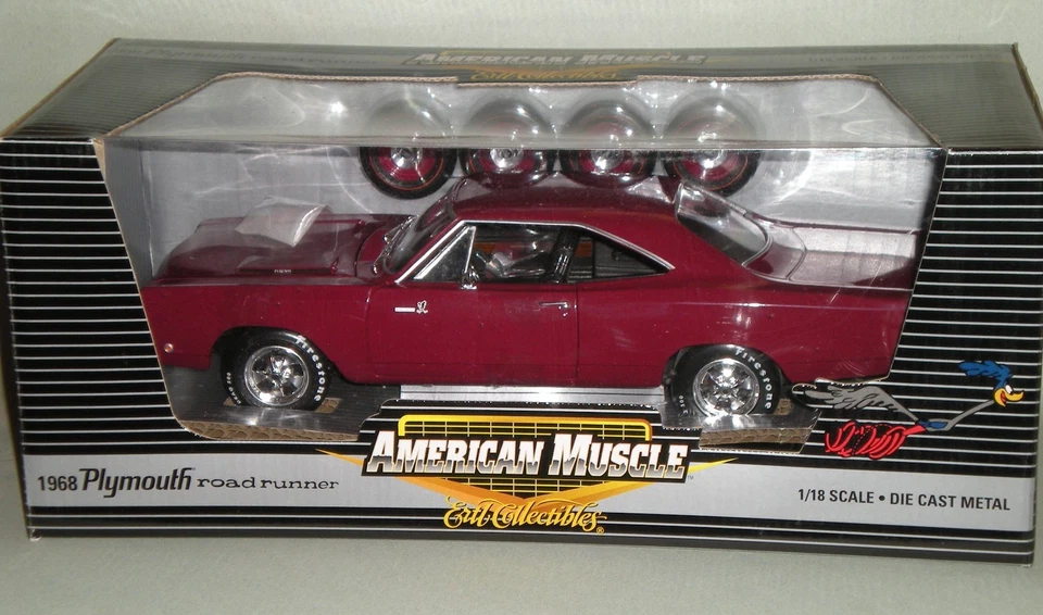 1/18th 1968 Plymouth Hemi Road Runner Burgundy - Image 1 of 4