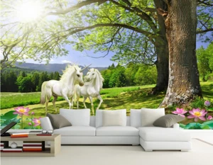 3D Forest Unicorn 458 Wall Paper Murals Wall Print Wall Wallpaper Mural AU Kyra - Picture 1 of 6