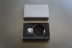 NIB Genuine BMW Silver Wire Cable Steel Metal Keychain Key Ring - One of a Kind - Picture 1 of 7
