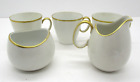 Vintage Johann Haviland Creamer Sugar Teacups W9007 Set White with Gold Trim