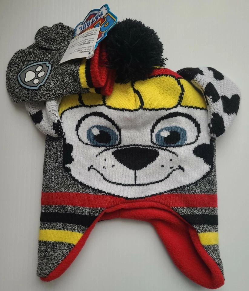 Paw Patrol Niño Trampero Sombrero y Mitones Conjunto Gorro Marshall Nuevo Foto 1 de 3