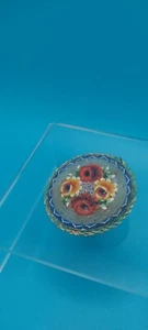 Vintage Italian Mini Mosaic Hand-Crafted, Hand-Blown Glass Brooch - Picture 1 of 4