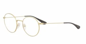 New PRADA VPR64T 1BK-1O1 50mm Matte Gold Round Eyeglasses Frames Italy - Picture 1 of 3