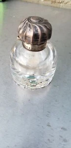 Botella con tapa de vidrio/plata de corte excepcional, inglés aprox. siglo XIX. - Imagen 1 de 12