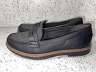 Clarks Collection Cushioned Raisie Eletta Womens Penny Loafer Size 6.5M Black