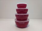 Kitchen Aid Classic Prep Bowls with Lids - Empire Red - set of 4 - NEW