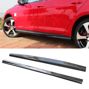 Carbon Fiber Side Skirt Extension Lip For VW Volkswagen GOLF Mk7 GTI & O 2015UP - Picture 1 of 12