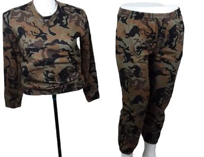 Sabrina Lauren NY Women's Camouflage 2 Pc Sweat Suit - Image 1 of 4