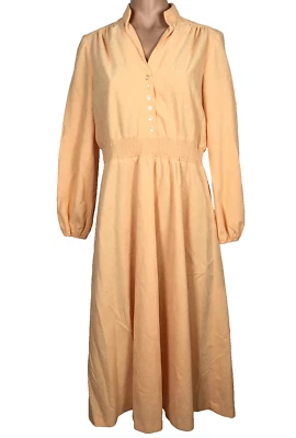 Vestido Camisa Anzafata Vintage Años 60 Naranja Cintura Ahumada MOD Jerrie Lurie 10 ILGWU Foto 1 de 4