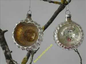 2 Reflexkugeln, alter Weihnachtsschmuck –Christbaumschmuck, Lauscha , 5D205-41 - Bild 1 von 3