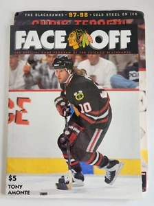 1997-98 Chicago Blackhawks Face Off Program Tony Amonte Cover + Bonus FREE SHIP - Picture 1 of 4