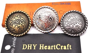 10X artistic Flower Engraved Leathercraft Hardware Conchos Screw Back 3 colors - Picture 1 of 36