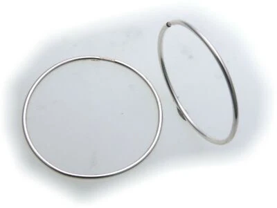 Orecchini a Cerchio Vero Argento 925 32 MM Forma Tubo 1,3 Sterling Unisex - Immagine 1 di 2