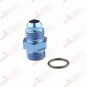 6AN AN-6 AN6 Male Flare Straight Adapter Cut O-Ring Fitting Aluminum Blue - Picture 1 of 6