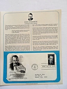 Honoring JOHN STEINBECK -FDC-Postal Commemorative Society 1979 - Picture 1 of 1