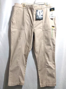 Lee Ultra Lux Womens Crop Pants 16 Regular Straight Stretch High-Rise Tan NEW$55 - Picture 1 of 16