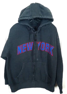 New York Giants SEWN Spell out zip hoodie sweatshirt Mens Large Dark Gray - Picture 1 of 3