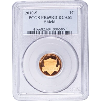 2010-S 1c Lincoln Shield Cent Proof ~ PCGS PR69RD DCAM - Image 1 of 2