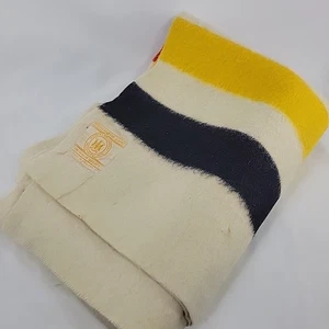 Vintage Hudsons Bay 4 Punkt Wolldecke Multistripe 62”x 81” Gold Label England - Bild 1 von 13