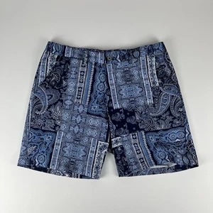 Robert Graham Mens 34 Stretch Paisley Bandana Print Straight Fit Shorts - Picture 1 of 6