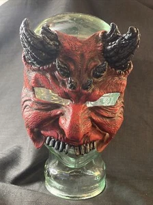 Vintage Rubber Halloween Mask Horned Devil - Picture 1 of 10